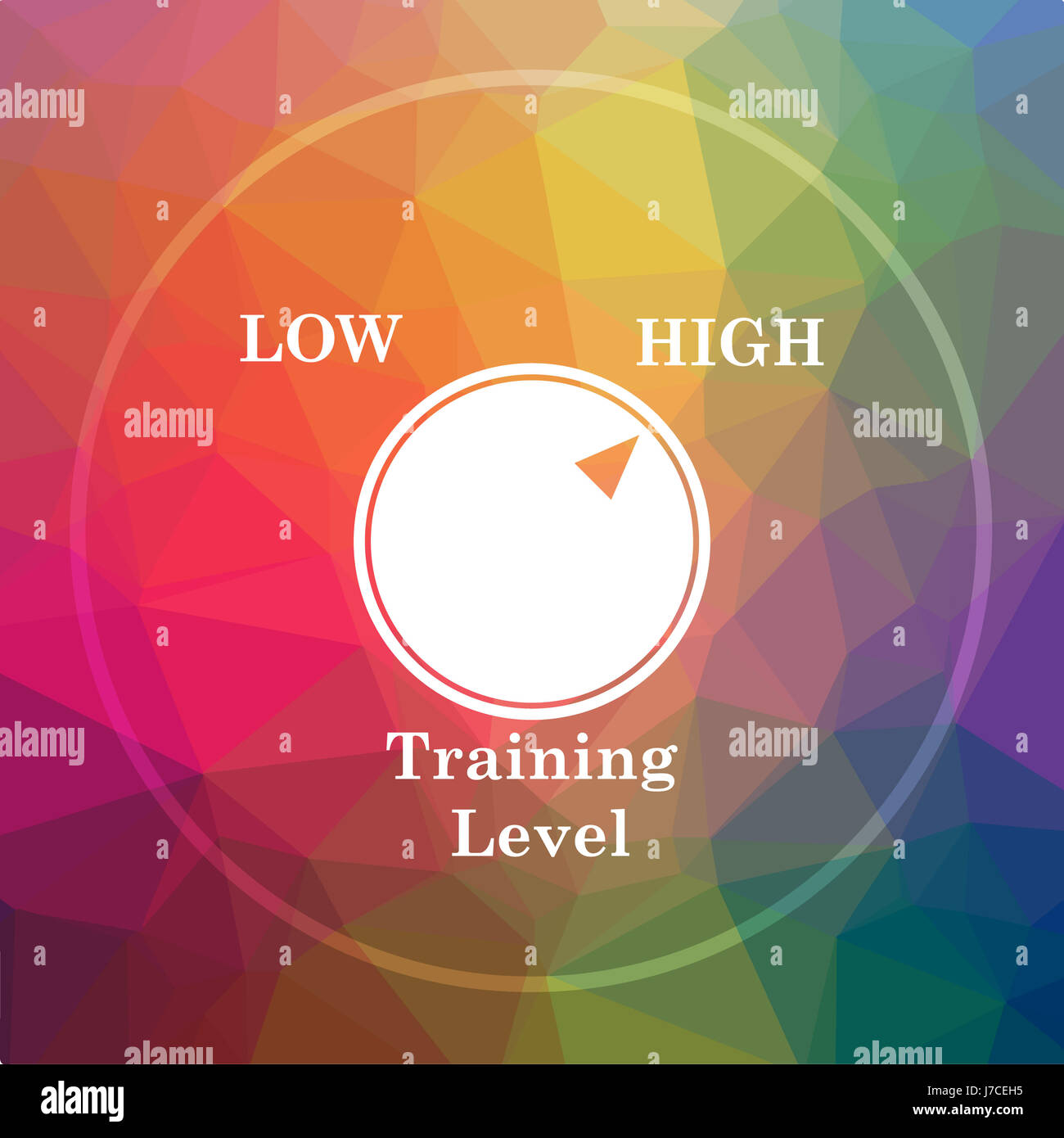 Training level icon. Training level website button on low poly ...