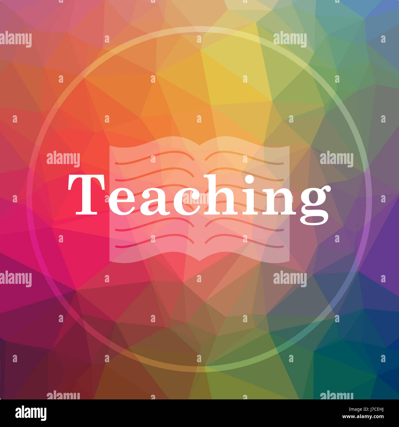 Teaching icon. Teaching website button on low poly background Stock ...