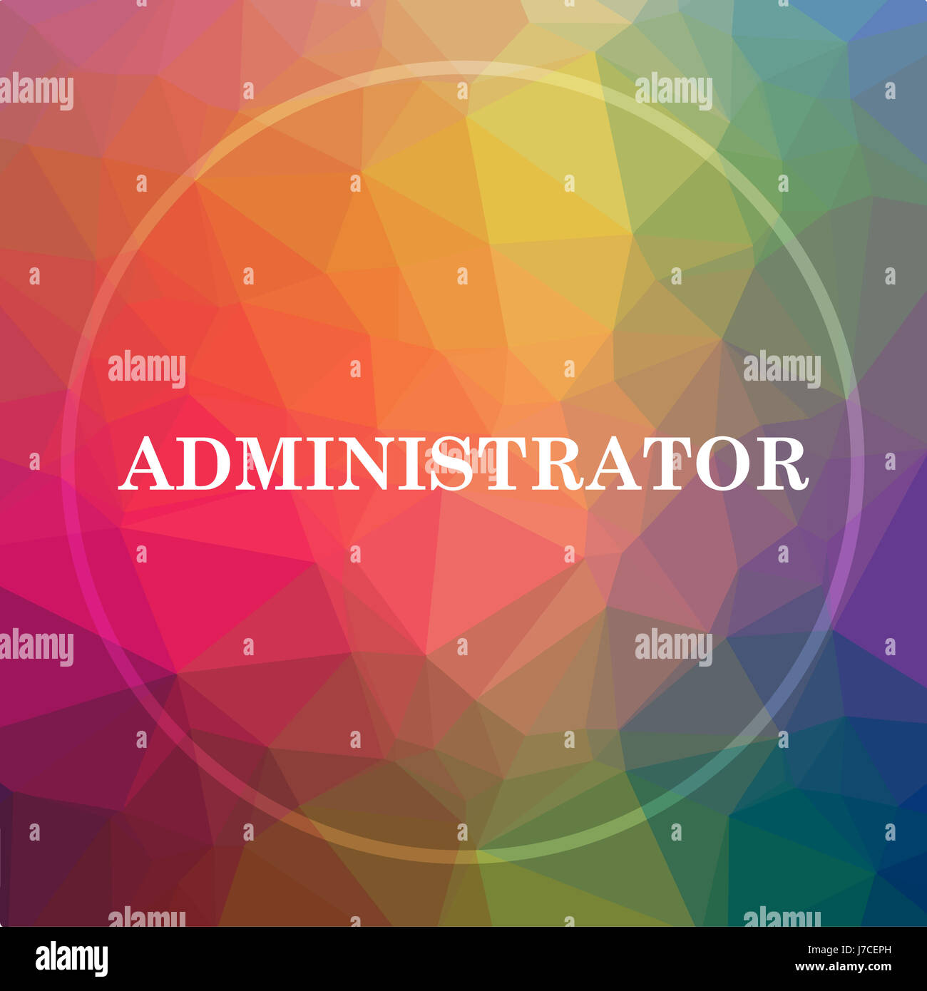 Administrator icon. Administrator website button on low poly background ...