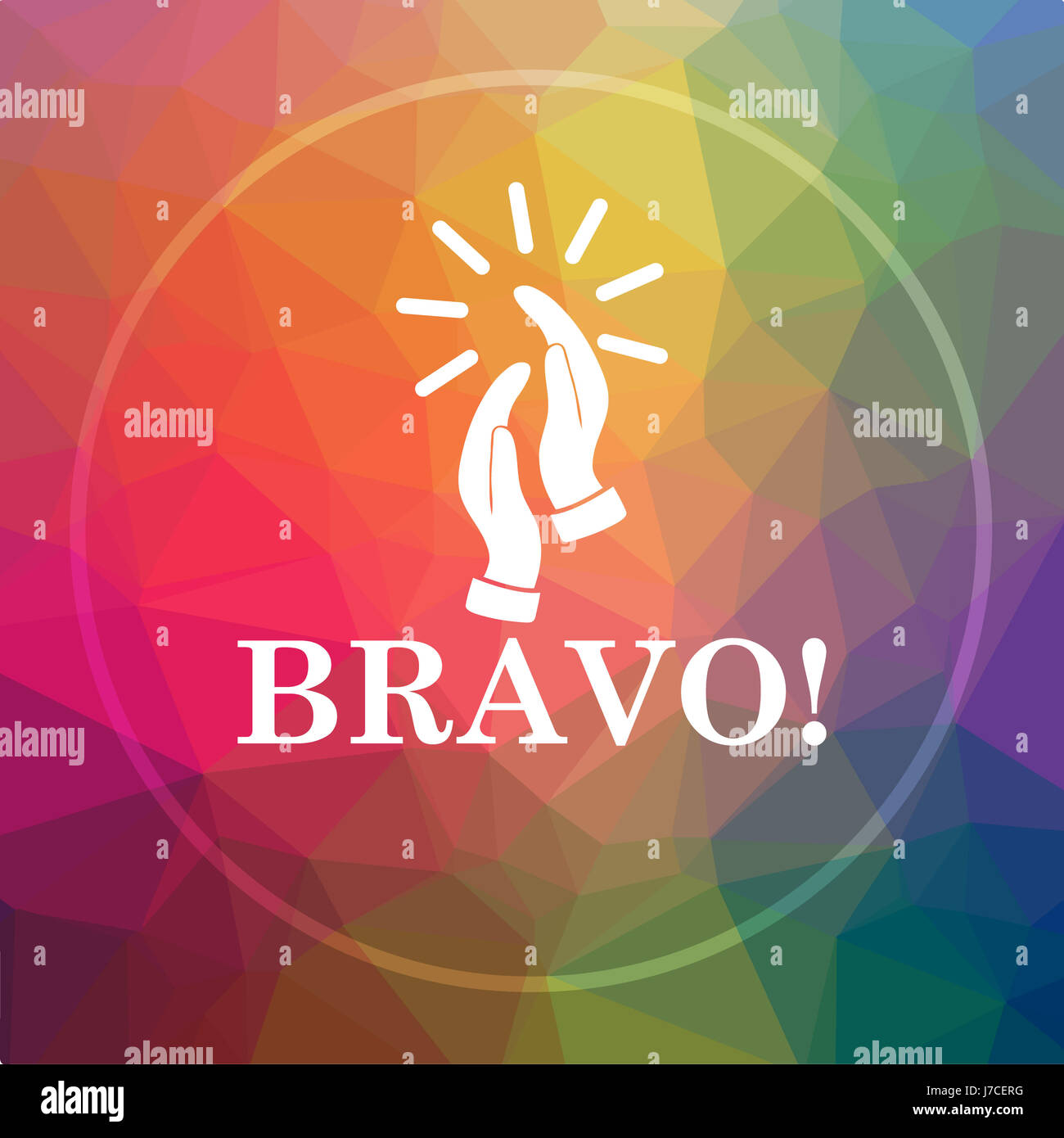 Bravo icon. Bravo website button on low poly background Stock Photo - Alamy