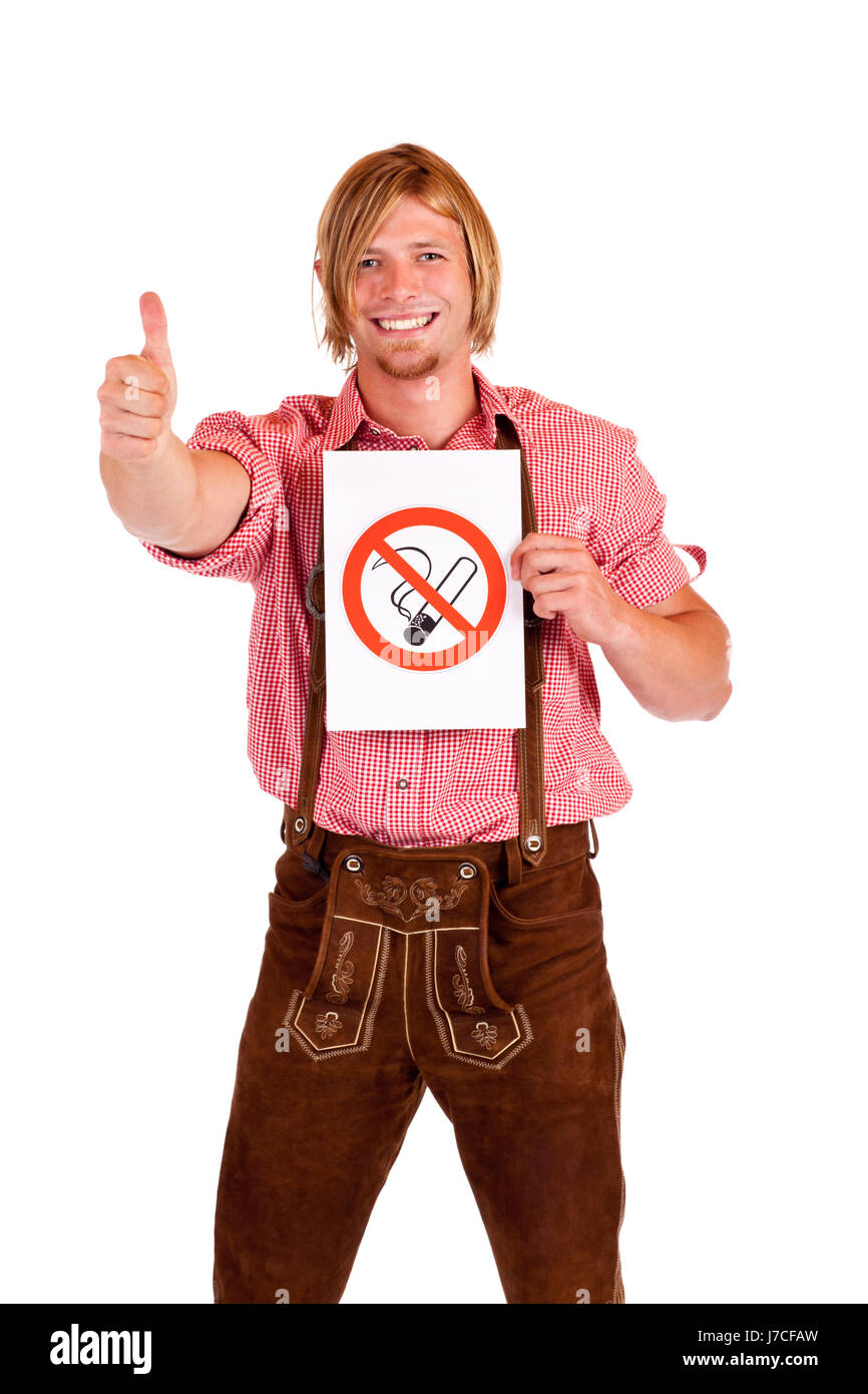 bavaria Octoberfest ban ban on smoking prohibitory sign referenda sign signal Stock Photo