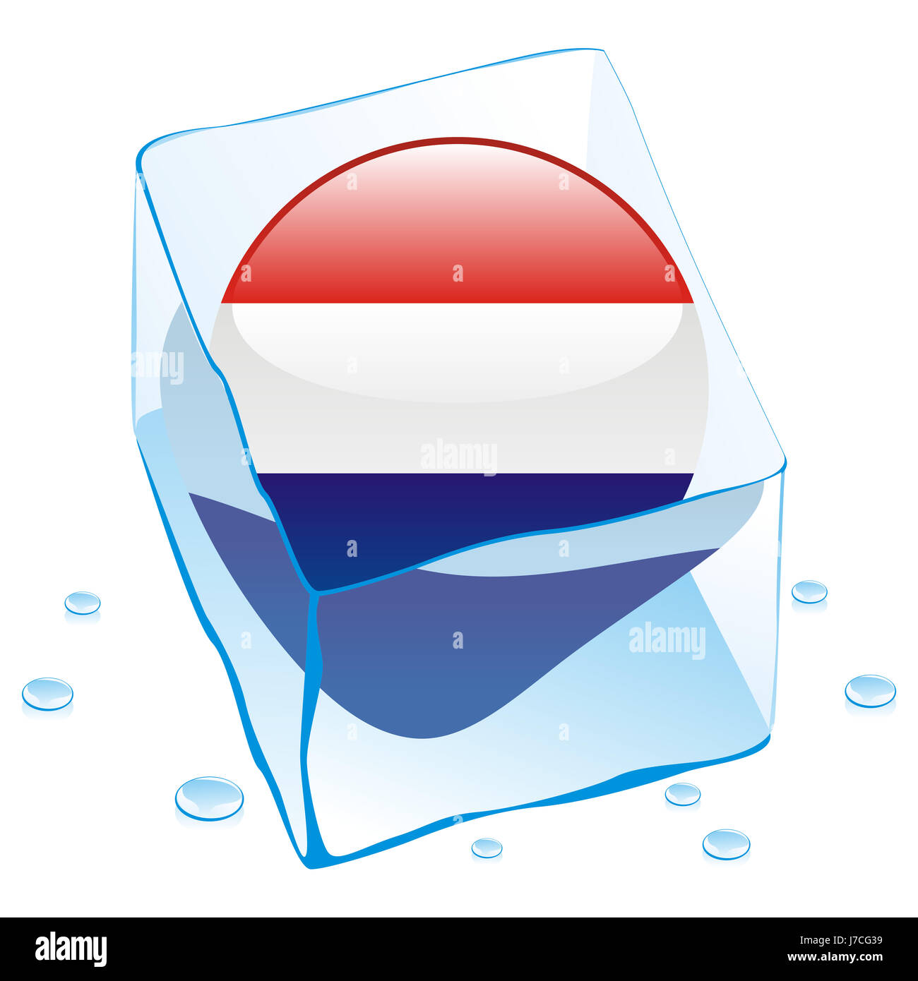 cold catarrh illustration flag netherlands freeze ice blue object