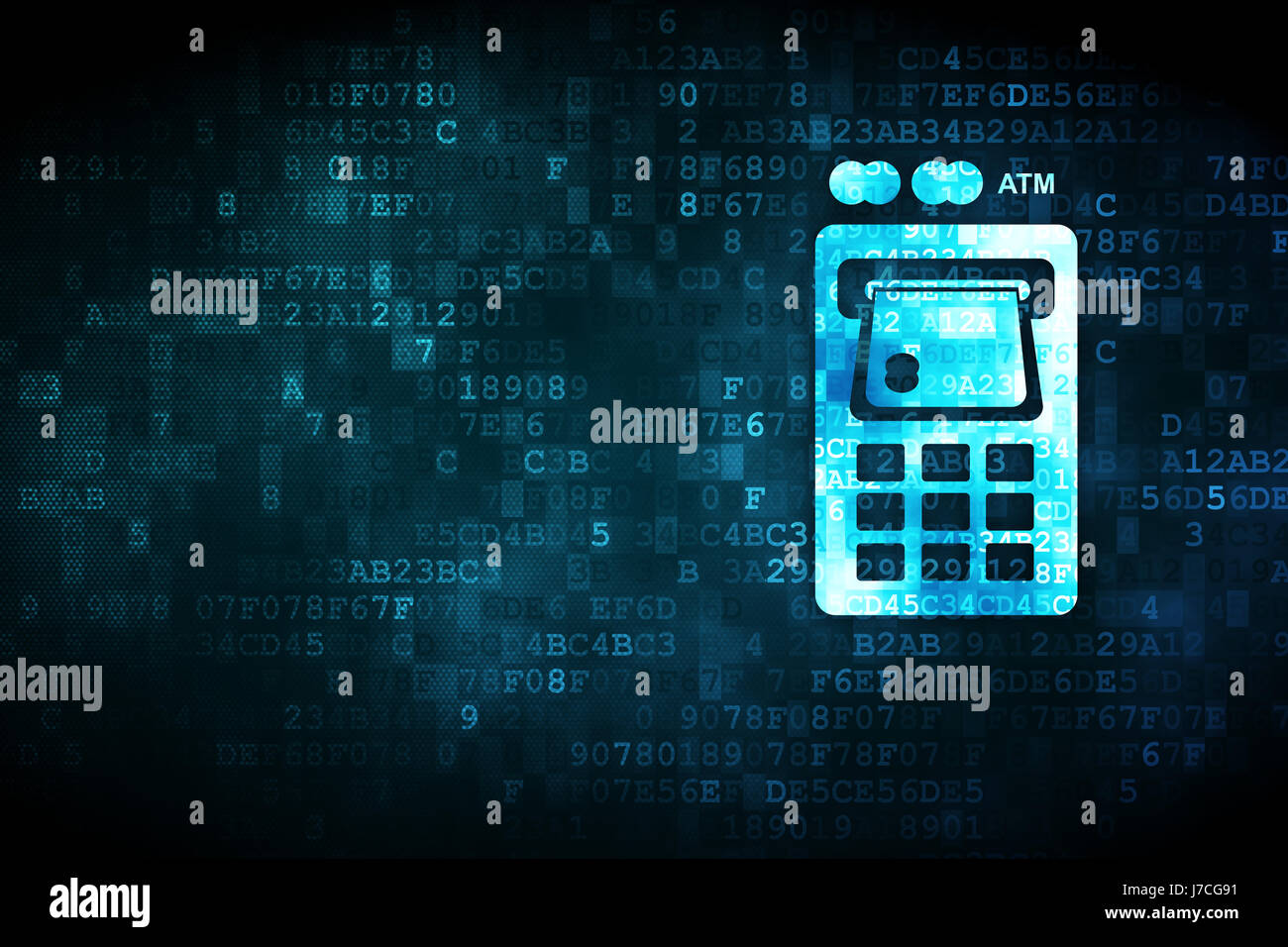 Currency concept: ATM Machine on digital background Stock Photo - Alamy