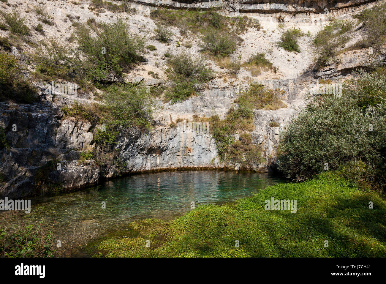 europe spain day during the day water stone cave landscape scenery countryside Stock Photo