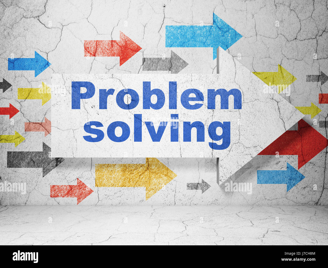 Business concept: arrow with Problem Solving on grunge wall background ...