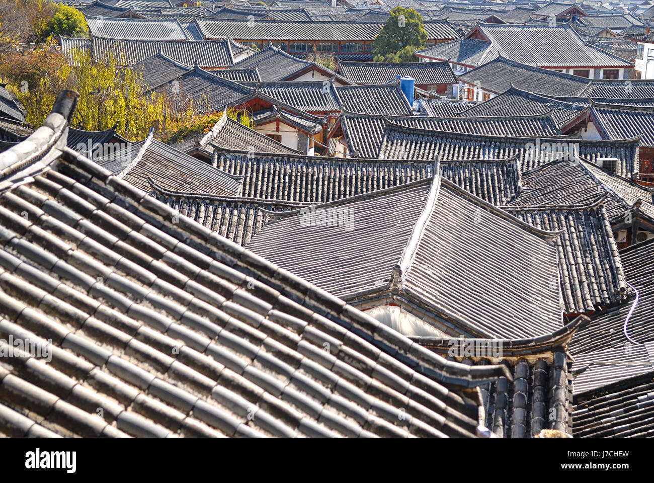 asia sightseeing maze rooftop china house building city town stone ...
