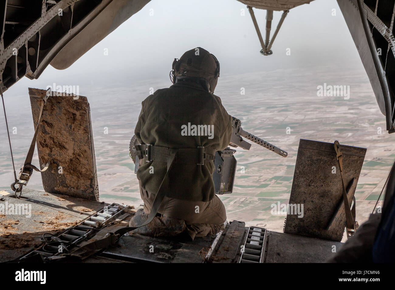 American Helicopter Door Gunner Afghanistan Stock Photo 142265234