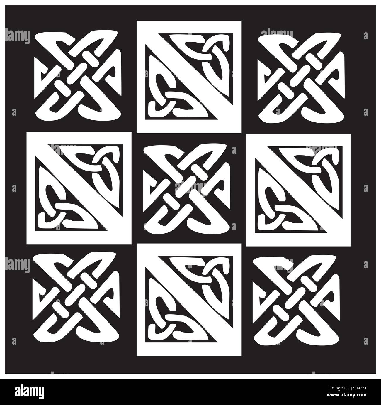 black swarthy jetblack deep black abstract ireland pattern irish celtic design Stock Photo