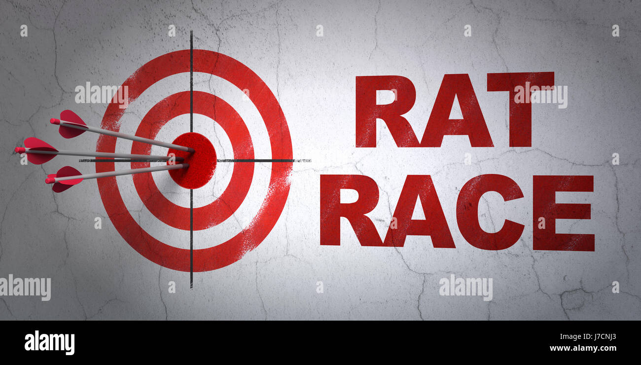 Target Rats Poster Politics concept: target and Rat Race on wall background Stock Photo ...