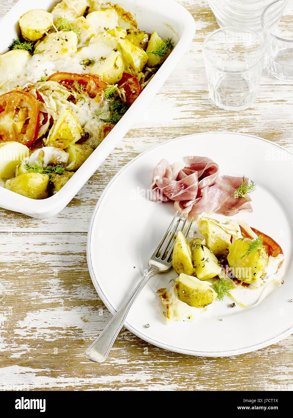 Potato casserole with fennel Stock Photo Alamy