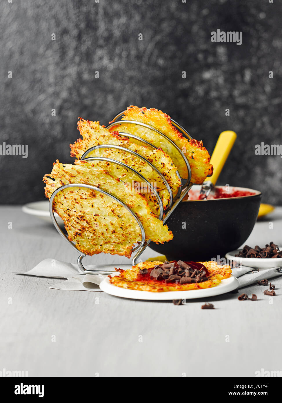 Sweet potato pancakes Stock Photo