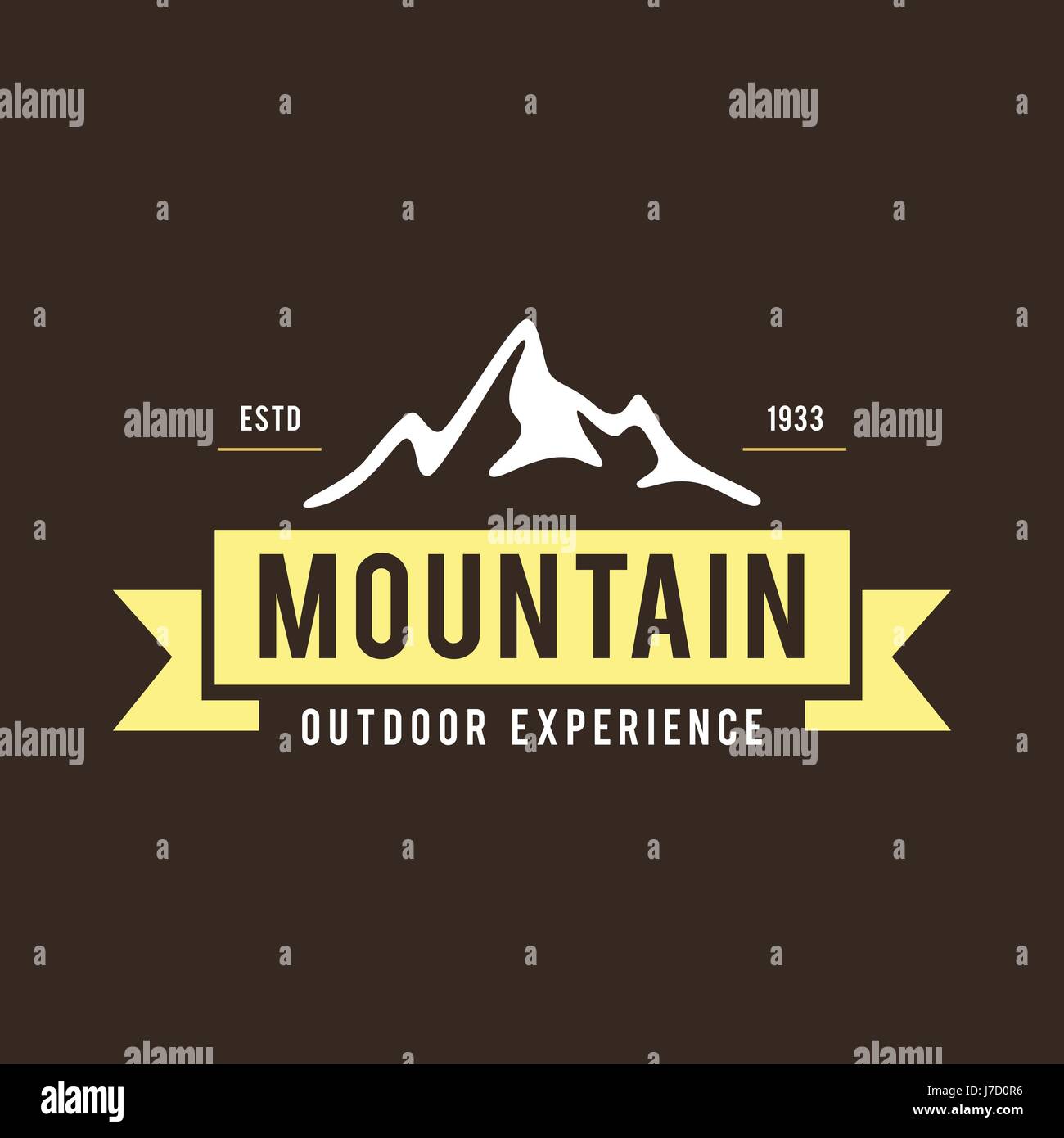 Outdoor Wilderness, Mountain Adventure Retro Emblem Stock Vector