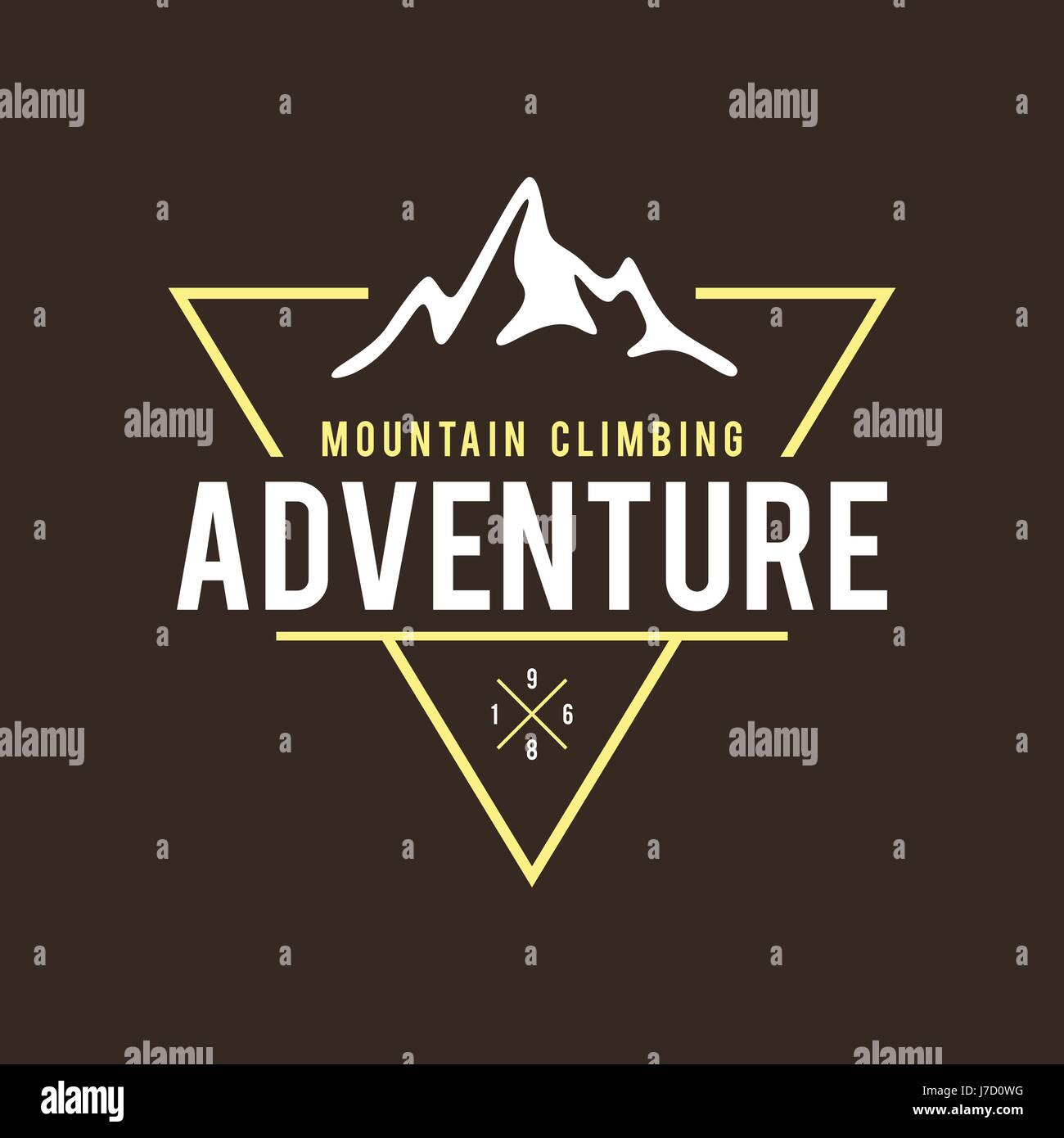 Outdoor Wilderness, Mountain Adventure Retro Emblem Stock Vector Image ...