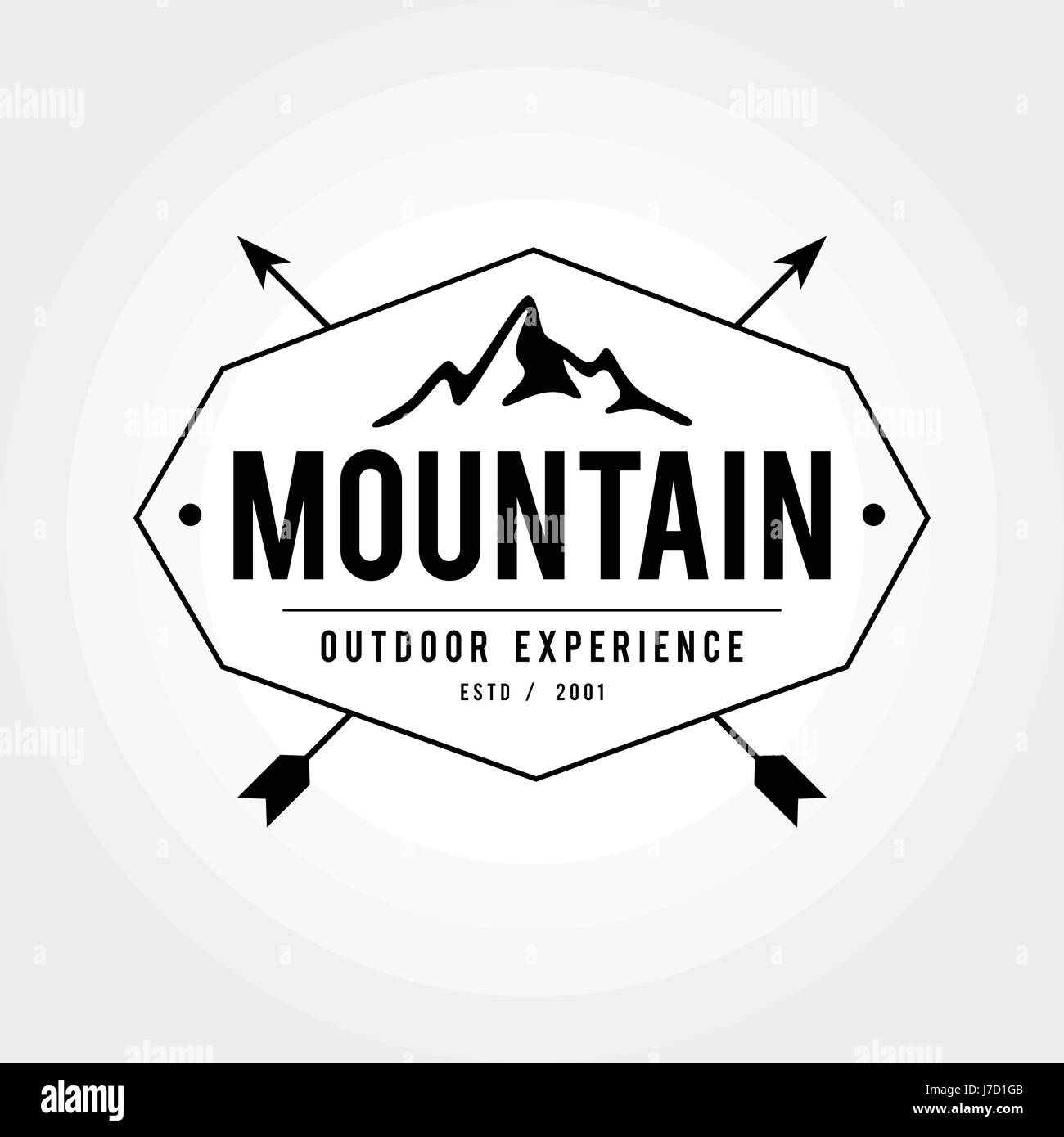 Outdoor Wilderness, Mountain Adventure Retro Emblem Stock Vector Image ...