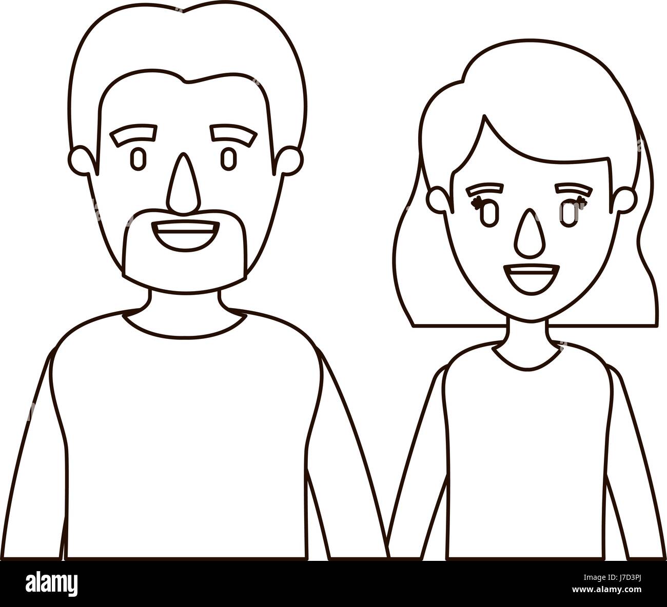 Sketch Contour Caricature Half Body Couple Woman With Short Hair And Bearded Man Stock Vector Image Art Alamy Sketch Contour Caricature Half Body Couple Woman With Short Hair And Bearded Man Stock Vector Image Art Alamy
