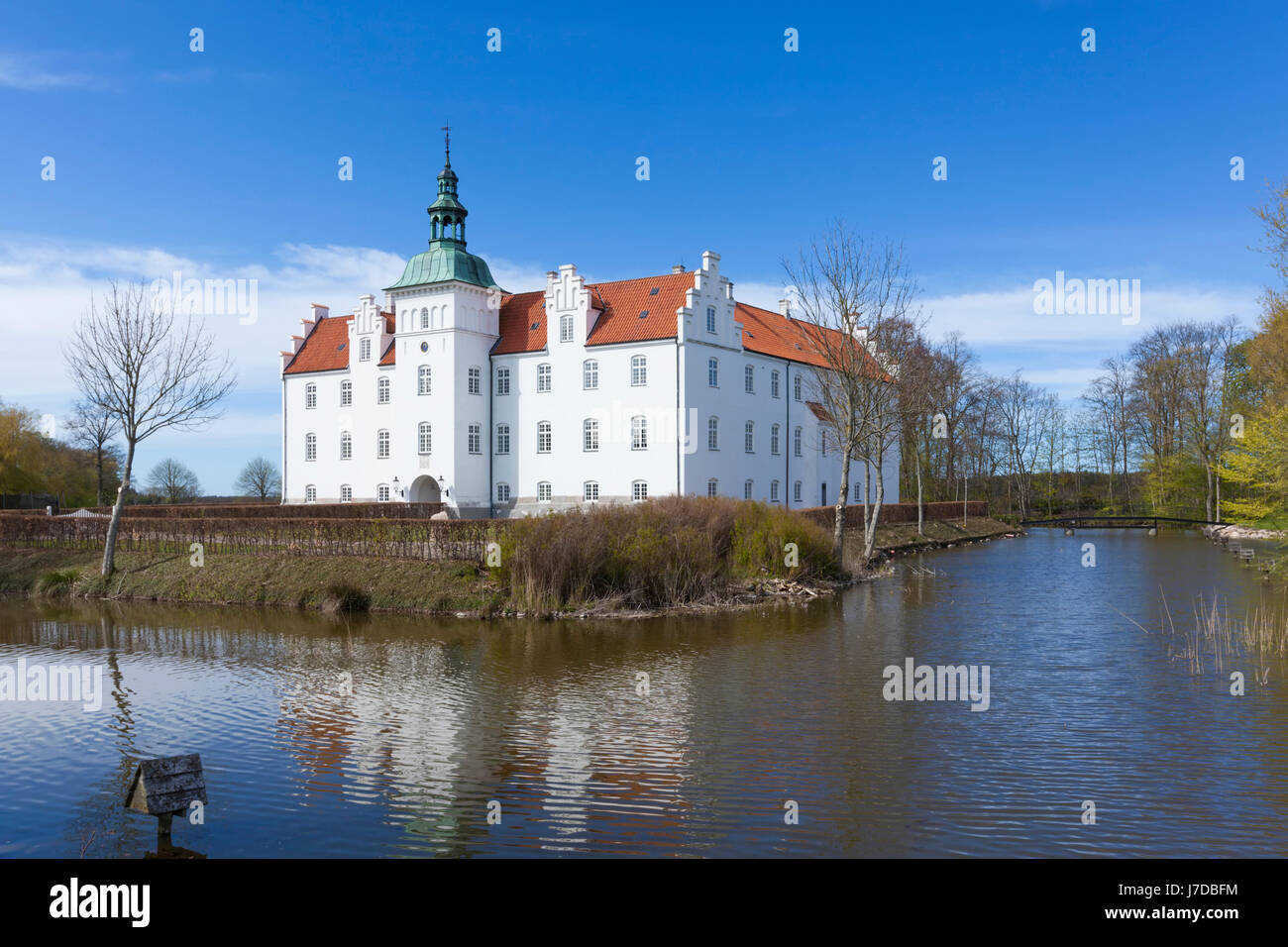Water castle at Meilgaard, Jutland, Denmark Stock Photo