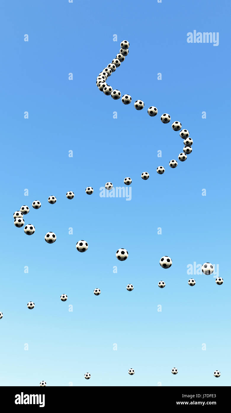 3d - soccer spiral - blue Stock Photo