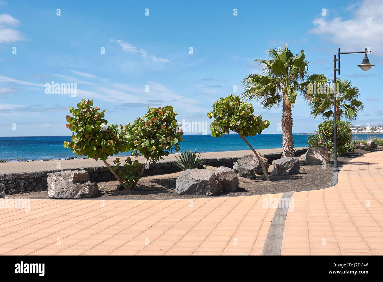 lanzarote island, playa de los pocillos promenade Stock Photo - Alamy