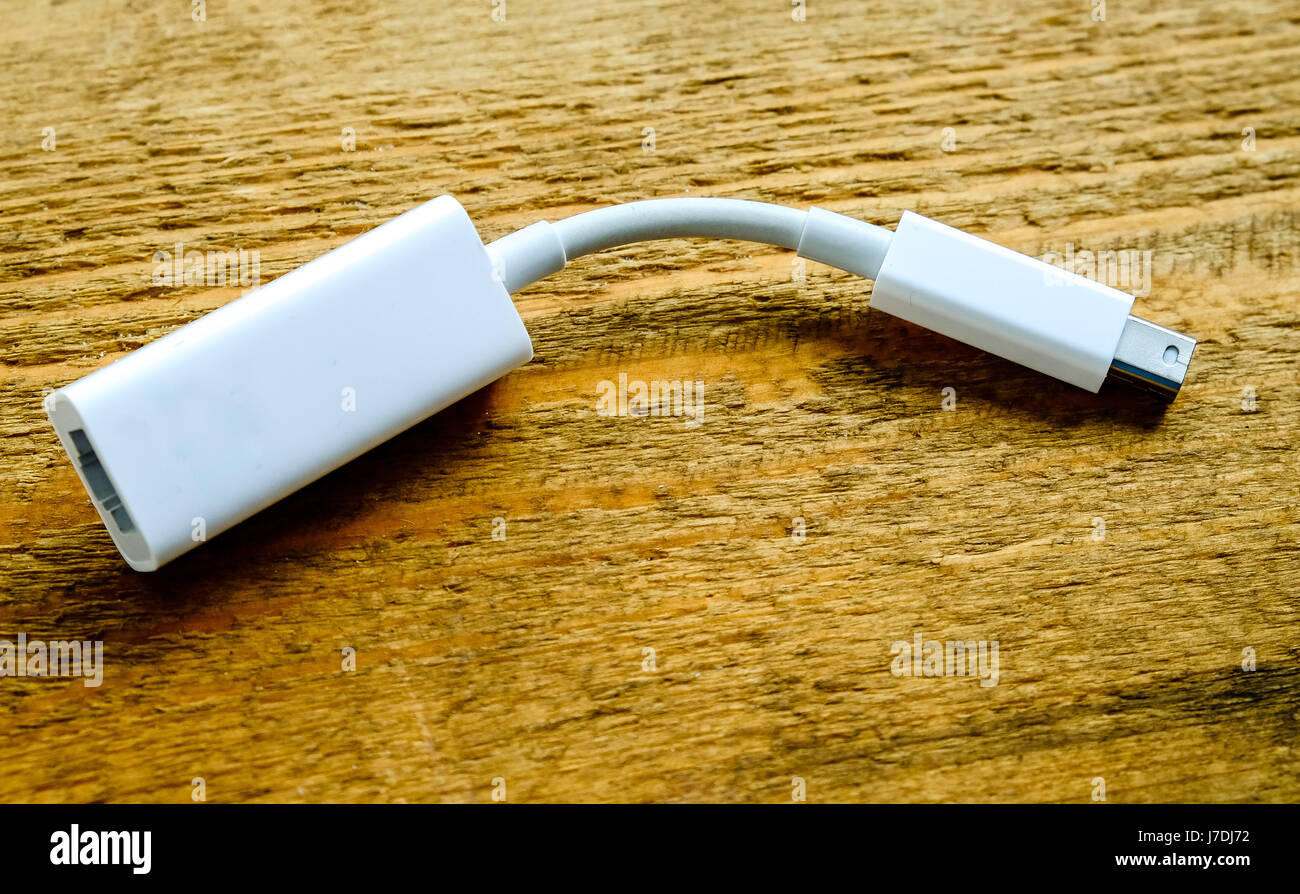 Thunderbolt Gigabit Adapter Stock Photo Alamy