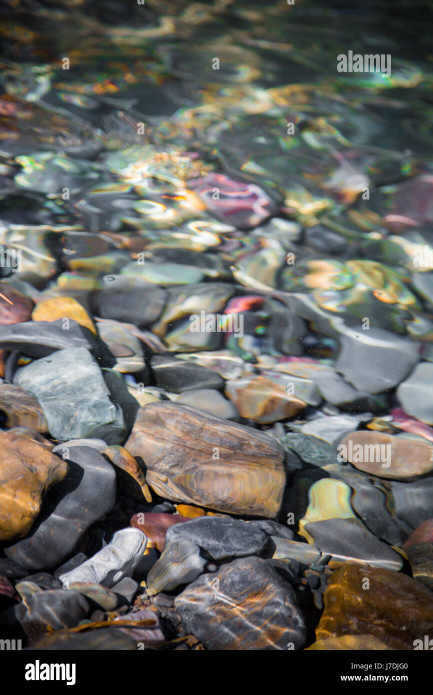 Diffeerent Color Rocks Closeup of rocks of different colors and sizes stacked along the ...
