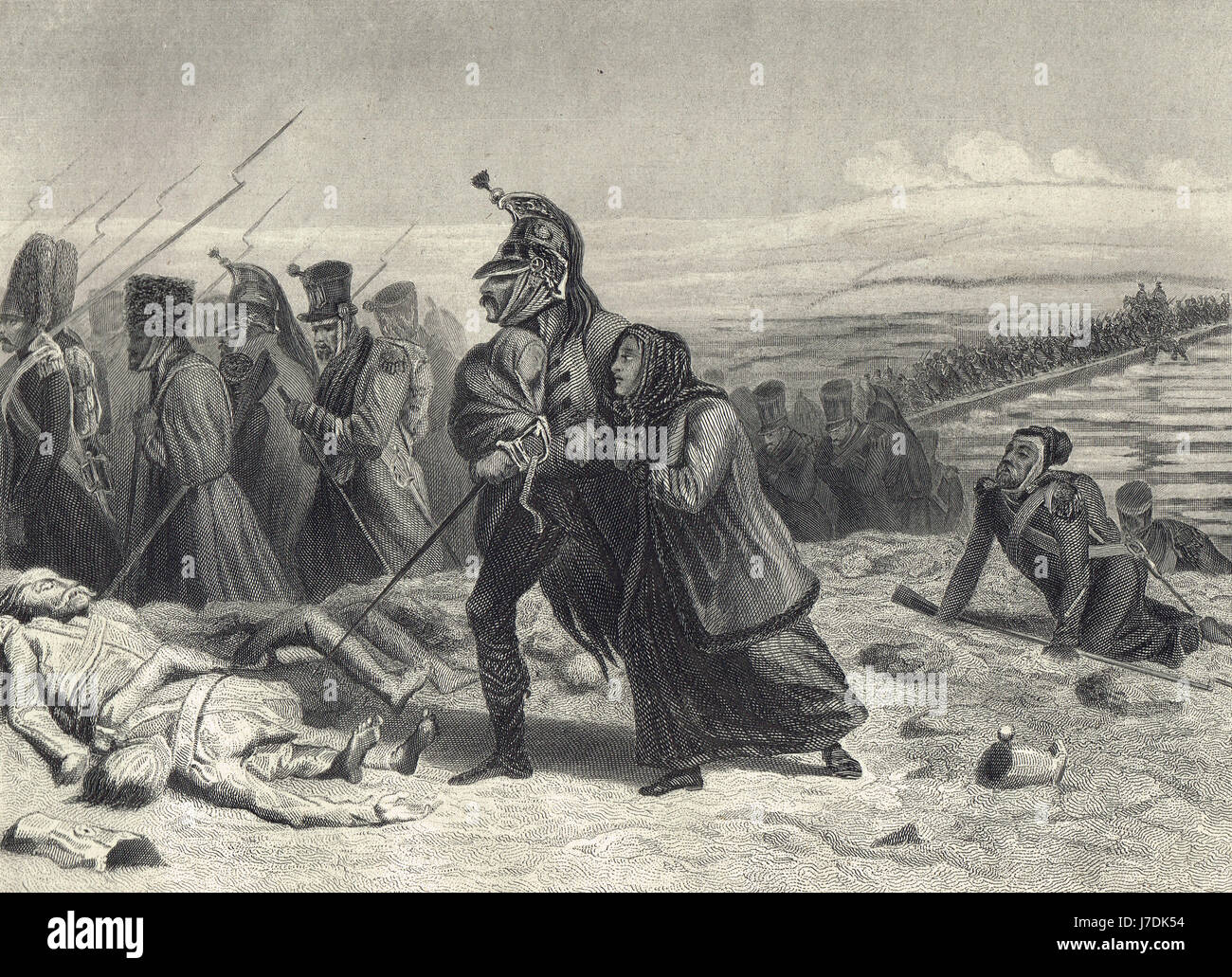 French Army in retreat from Moscow 1812 Stock Photo