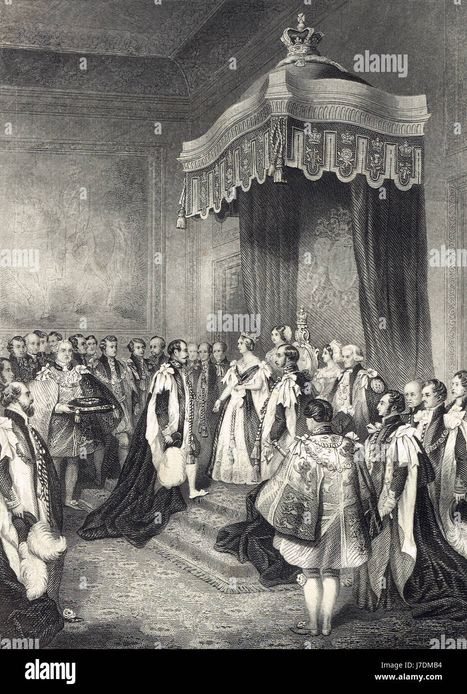 Napoleon III Order of the Garter ceremony, April 18 1855 Stock Photo