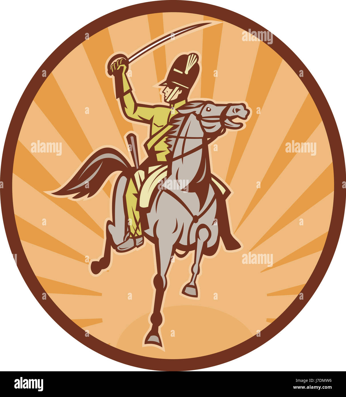 cavalry horse soldier illustration military hussar light cavalry horse