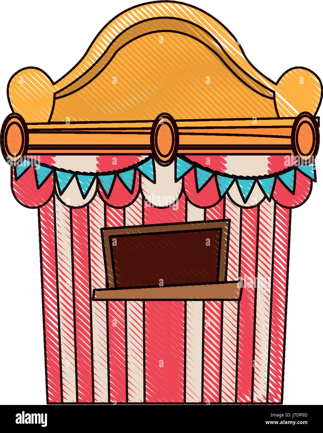 ticket booth at the carnival entrance image Stock Vector