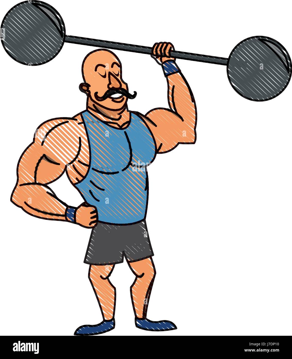 Strong Man Mustache Circus Character Image Stock Vector Image Art Alamy