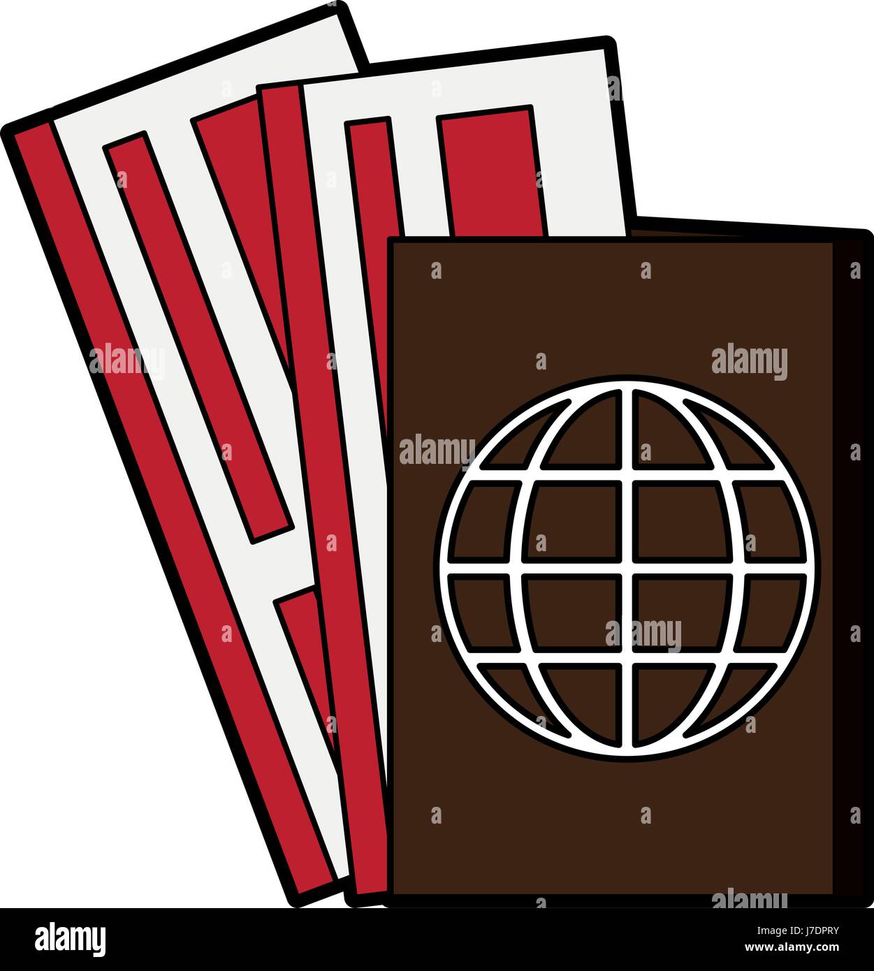 passport with boarding tickets icon image Stock Vector Image & Art - Alamy