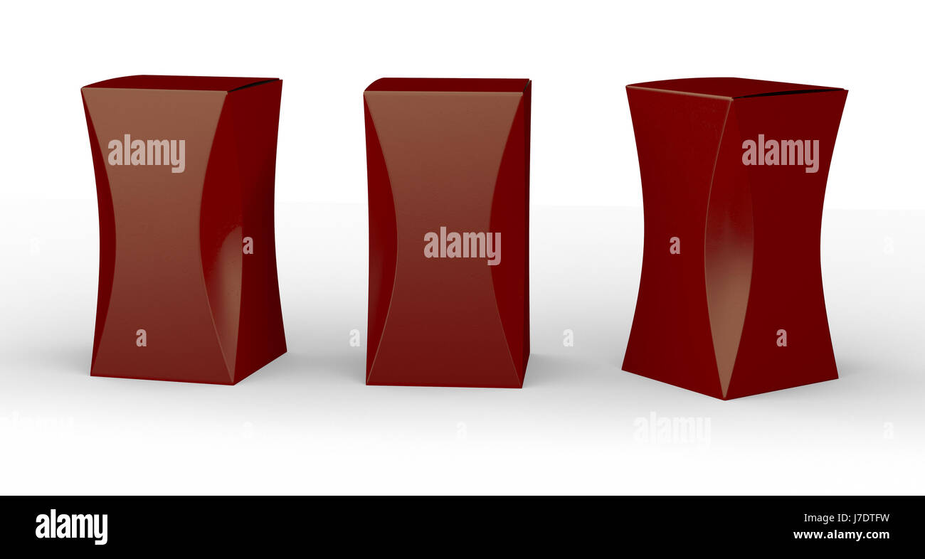 New design of glossy red box package with curve, clipping path included