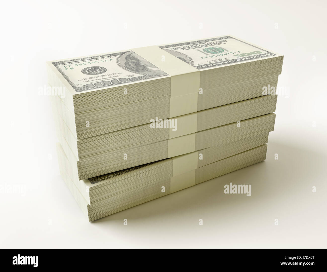 Stack of $100 bills isolated on white background Stock Photo - Alamy