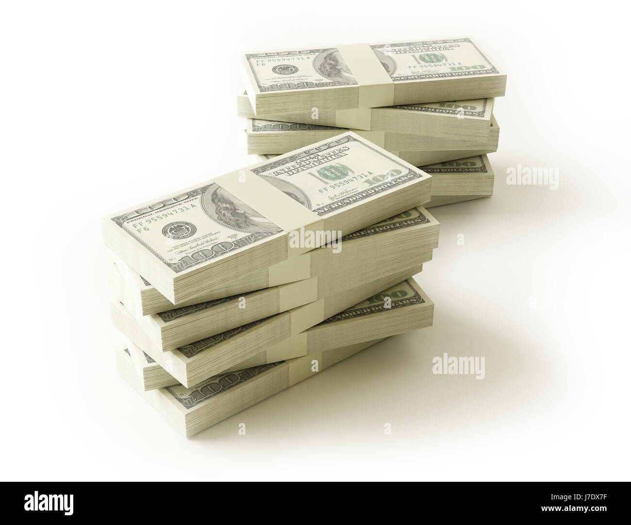 Stack of $100 bills isolated on white background Stock Photo - Alamy