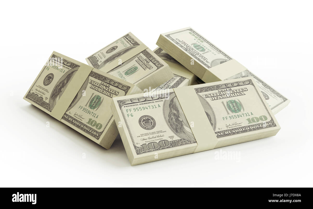 Stack of $100 bills isolated on white background Stock Photo - Alamy