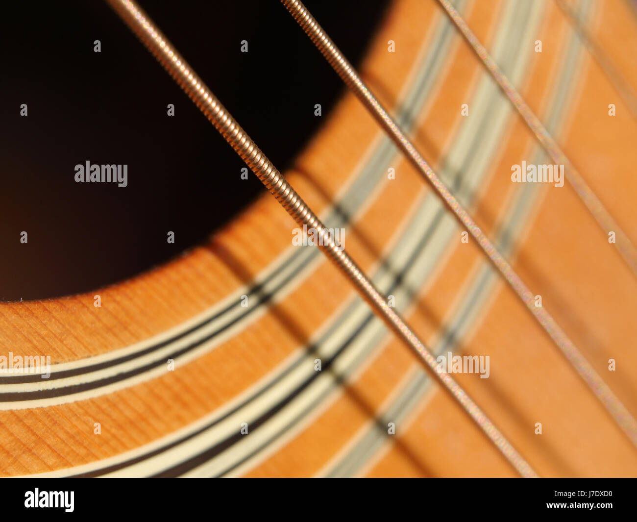 Close up detail of acoustic guitar strings and fittings Stock Photo - Alamy