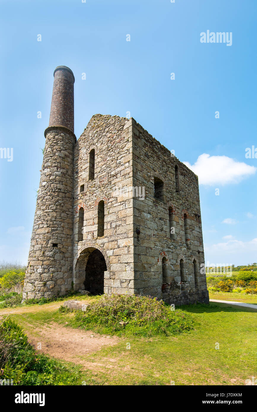 The pumping engine at Pascoe's Shaft, South Wheal France, Treskillard, Redruth, Cornwall, UK