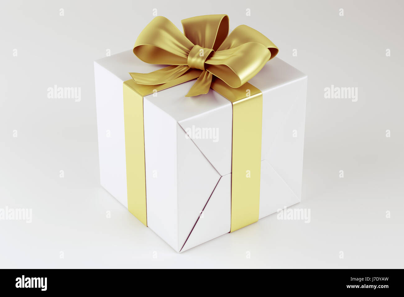 A white box tied with a satin ribbon bow Stock Photo - Alamy