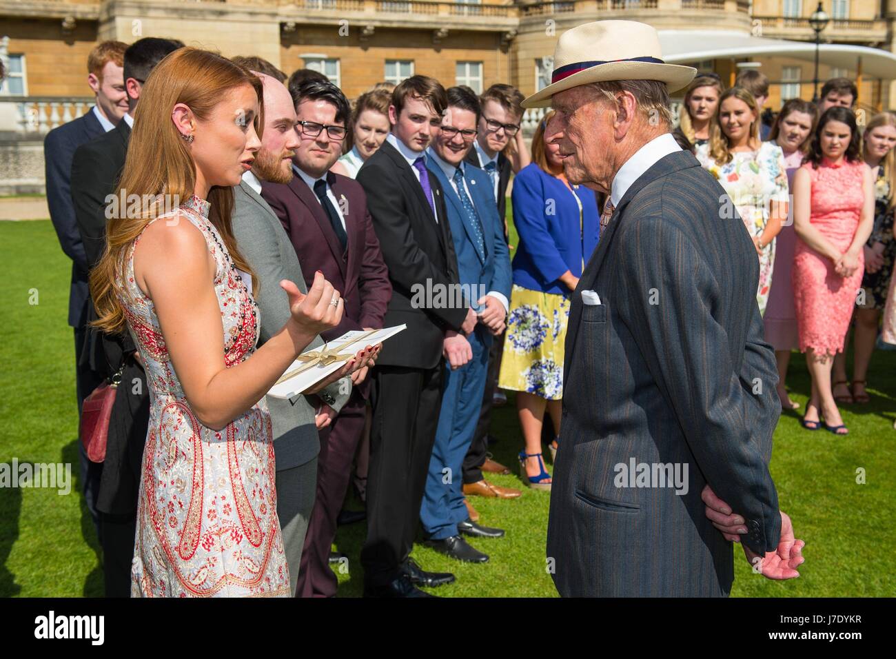 The Duke of Edinburgh meets Una Healy at the Duke of Edinburgh's Award gold  award presentations, at Buckingham Palace, London Stock Photo - Alamy