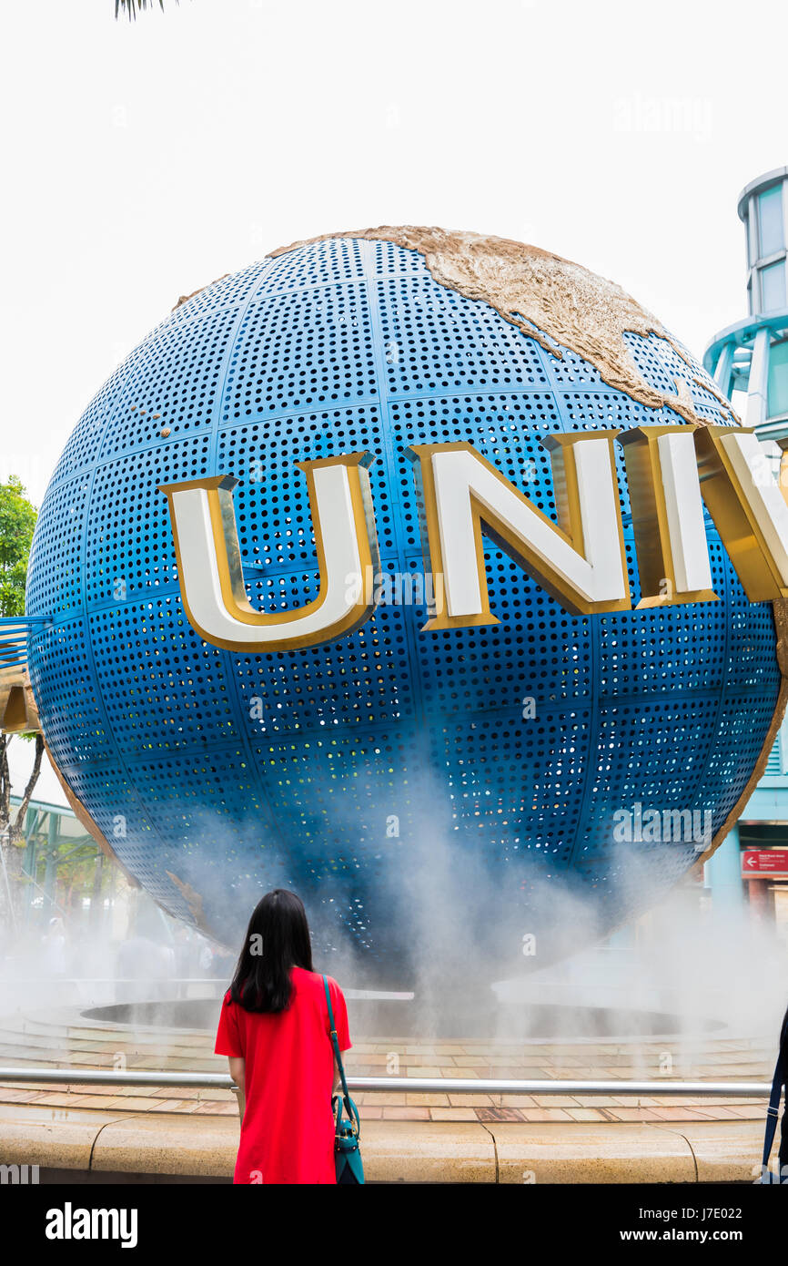 Girl in red at universal studios, Stock Photo