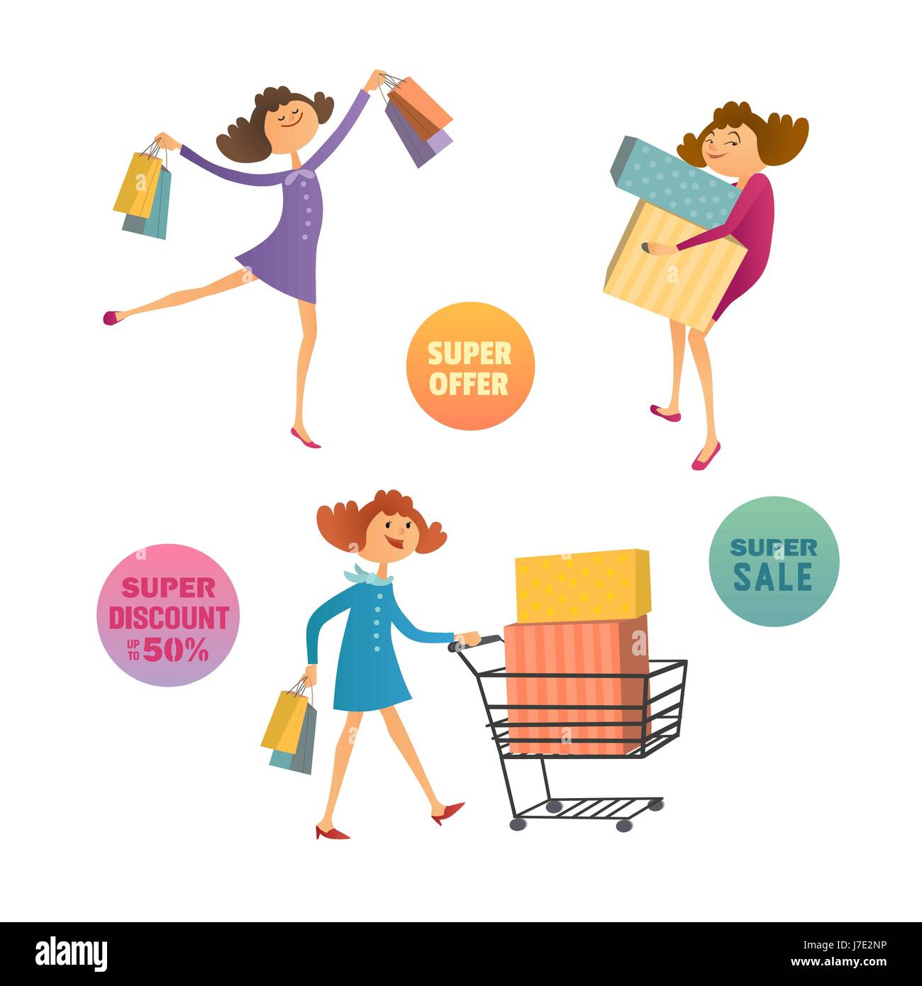 Happy consumers concept Stock Vector Image & Art - Alamy Happy consumers concept Stock Vector Image & Art - Alamy