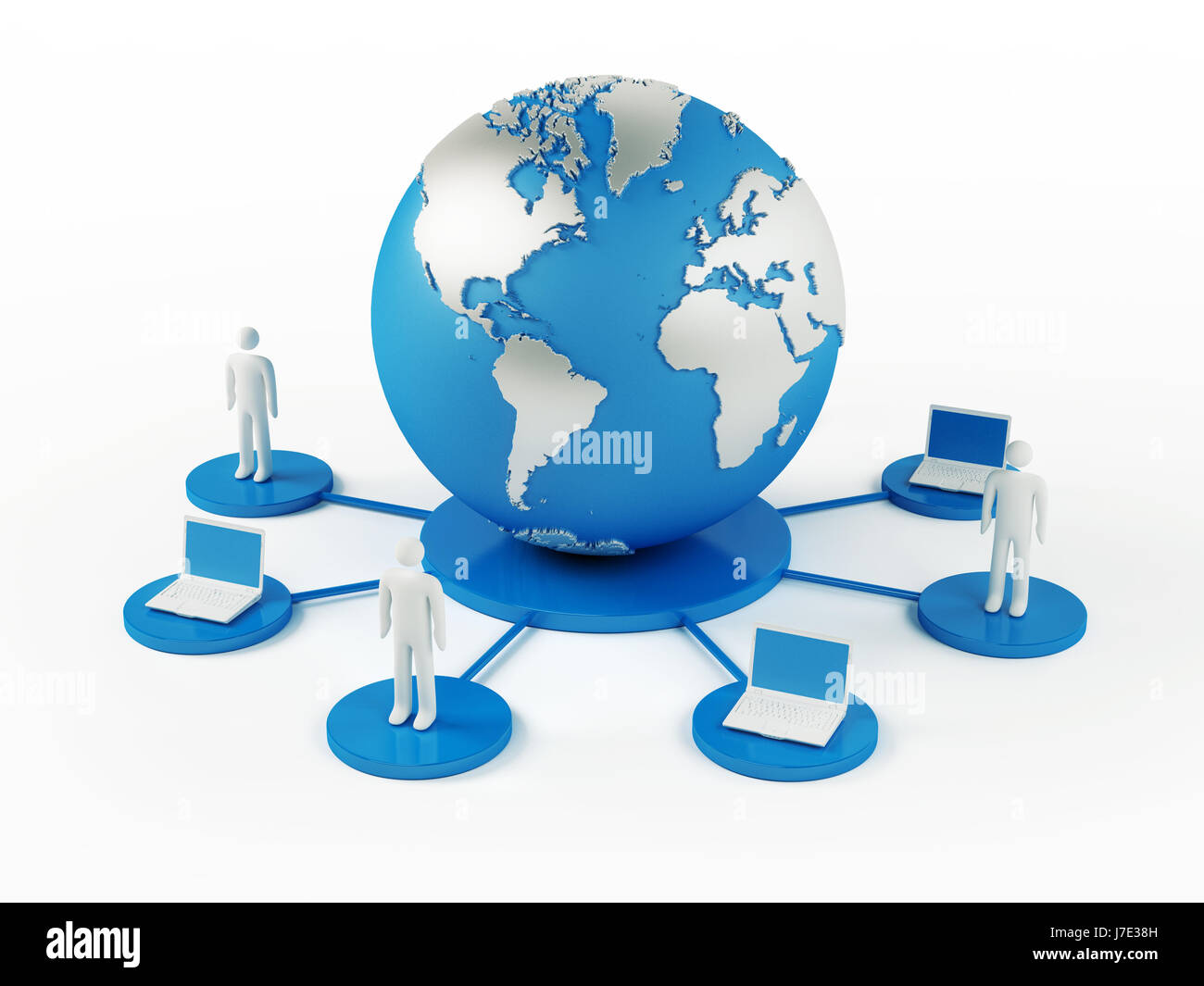 Global Computer Network on white background Stock Photo - Alamy