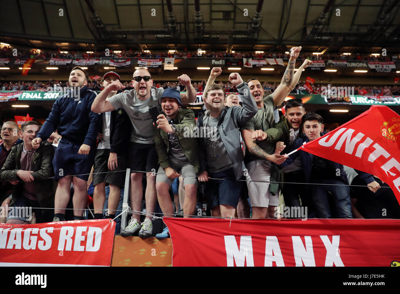 Manchester United Fans Celebrate Winning The Uefa Europa League Final Stock Photo Alamy