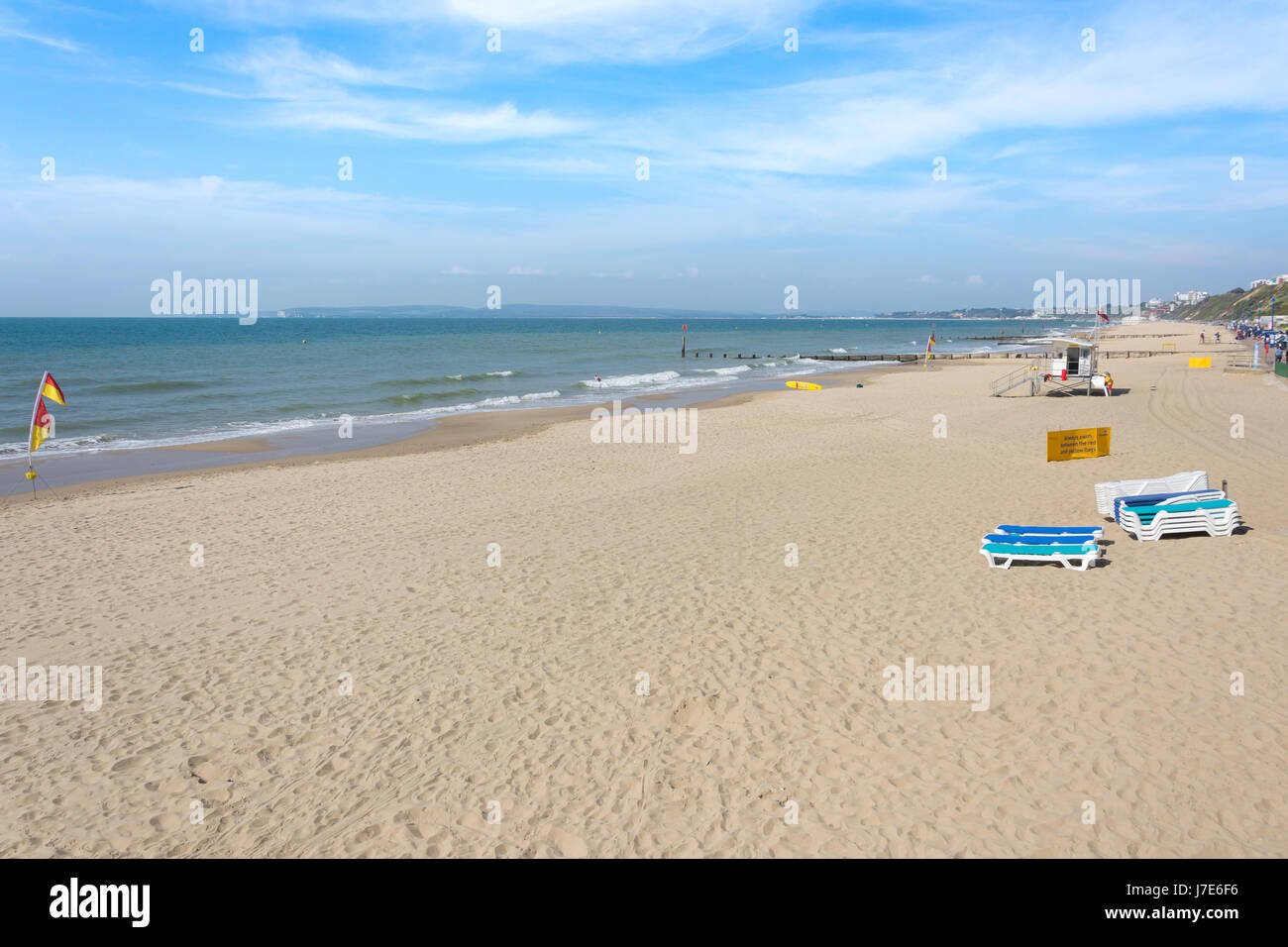 Beach view, Boscombe, Bournemouth, Dorset, England, United Kingdom Stock Photo
