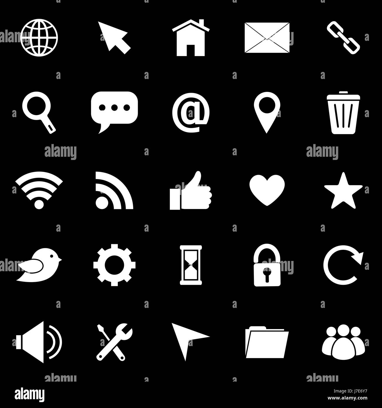 Website icons on black background, stock vector Stock Vector Image ...