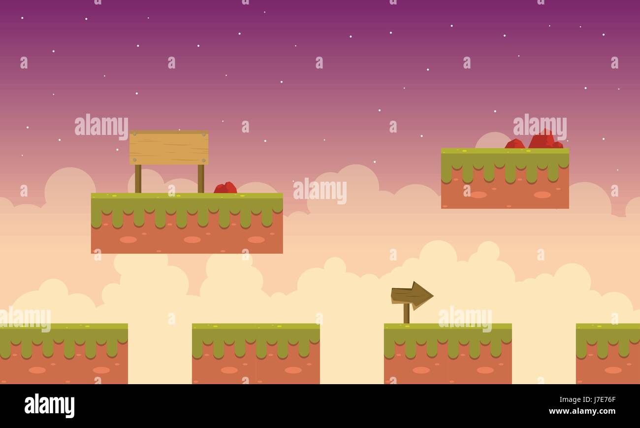 Vector art game background with cloud style Stock Vector Image & Art ...