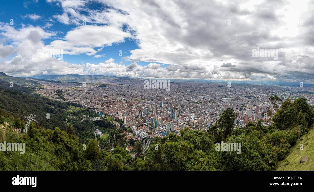 Panoramic aerial view of Bogota city - Bogota, Colombia Stock Photo