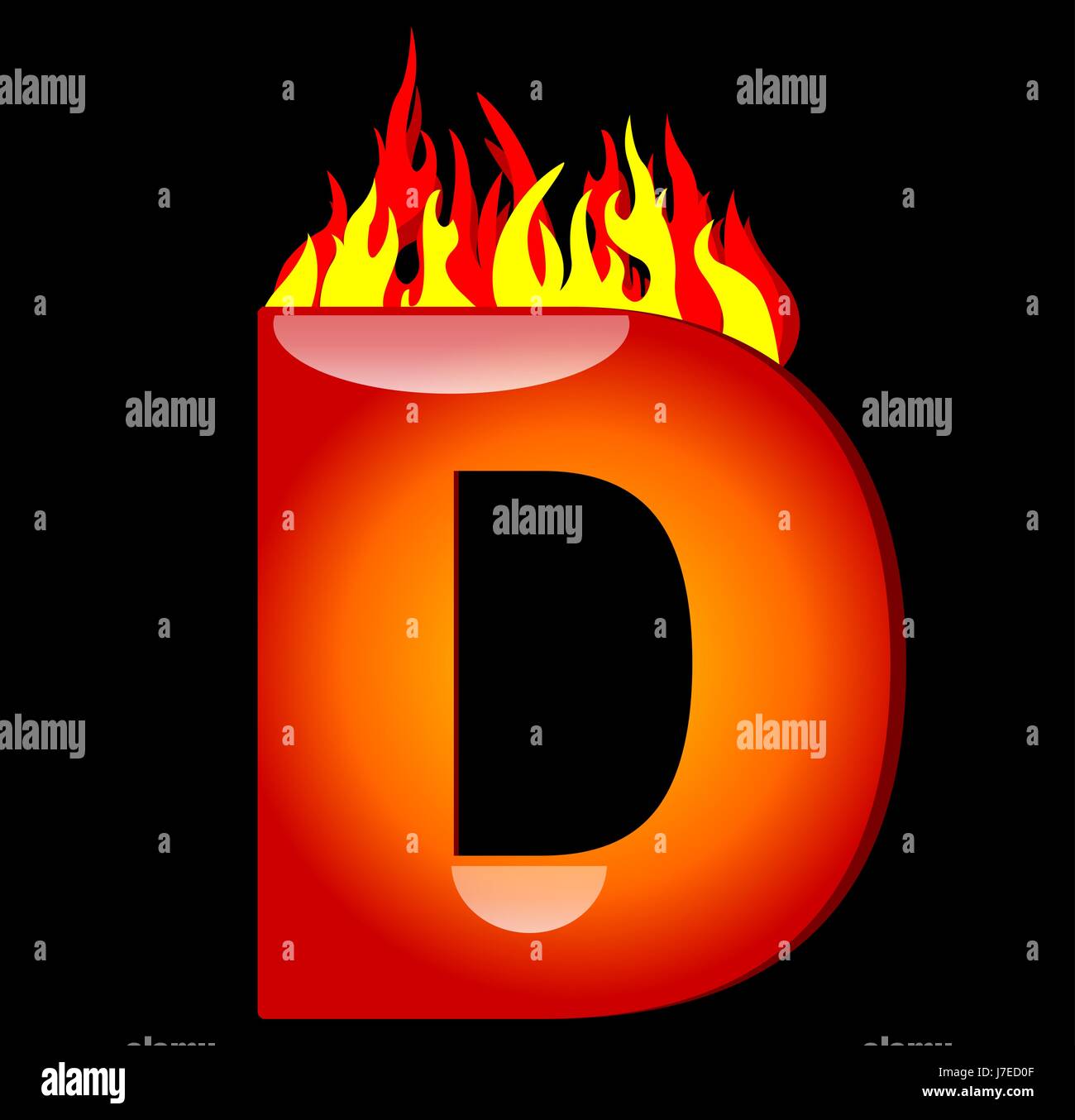 burning letter d Stock Photo