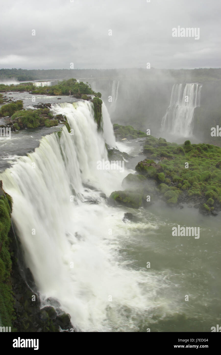 Iguazu Falls, Brazilian Falls from walkway near Devil's throat, Brazil Stock Photo