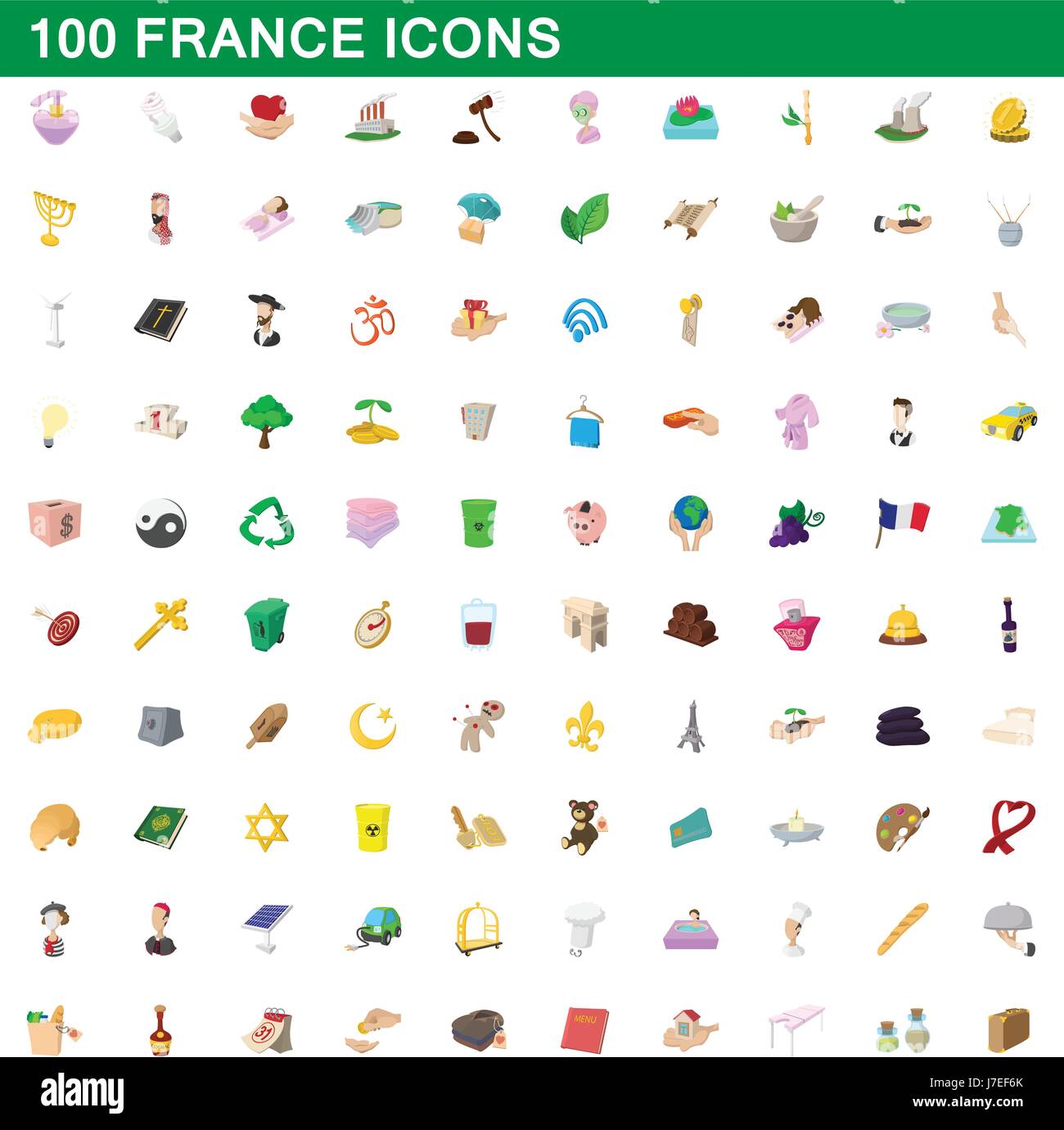 100 france icons set, cartoon style Stock Vector Image & Art - Alamy