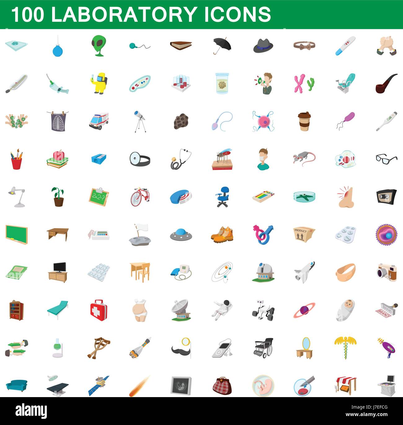 100 laboratory icons set, cartoon style Stock Vector Image & Art - Alamy